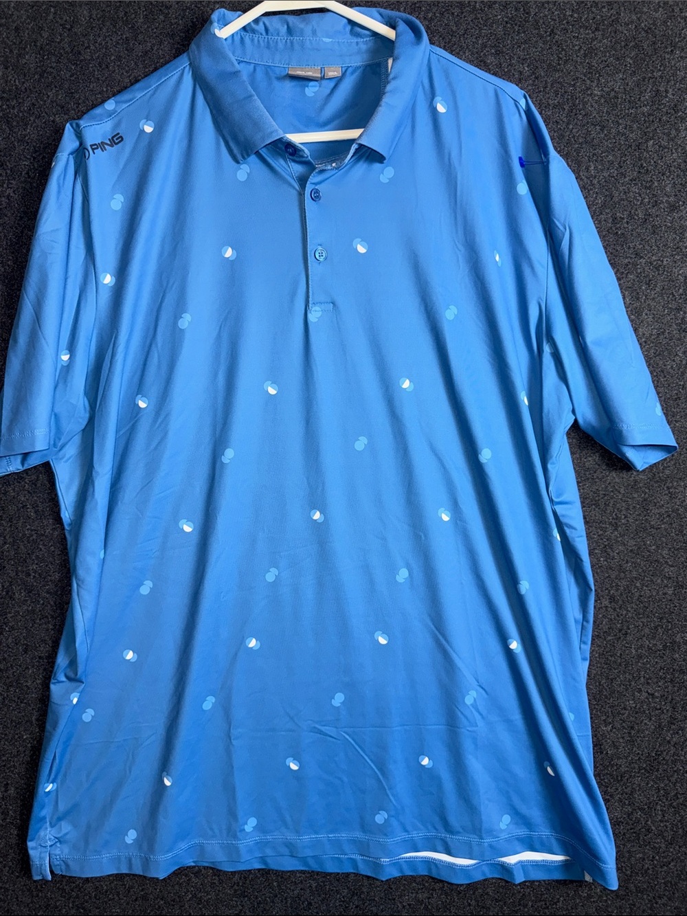 PING Blue Men's Polo with Small Dot Motif - Picture 3 of 6